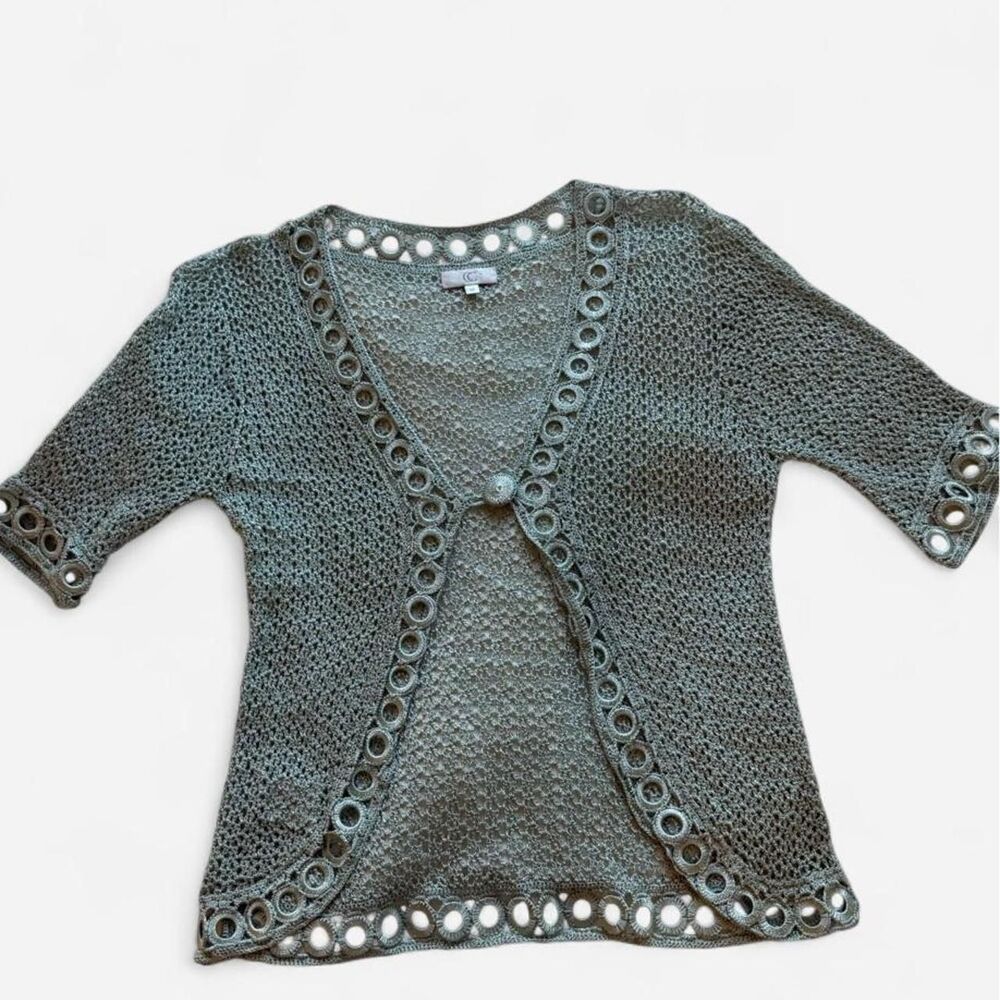Vintage Sage Green Knit Cardigan